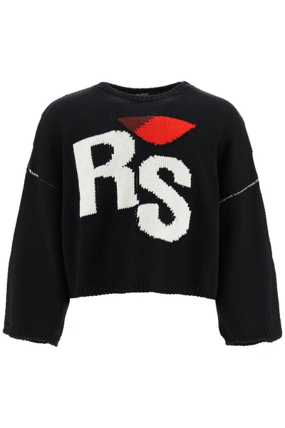 Shop Raf Simons Rs Intarsia Sweater In Black (black)