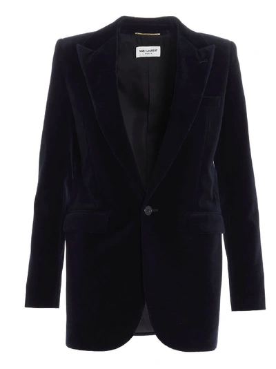 Shop Saint Laurent Blazer In Blue