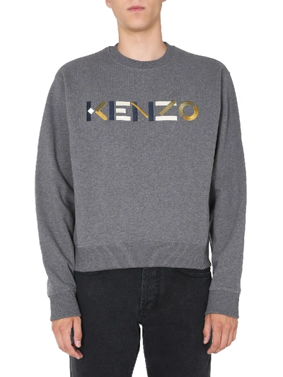 Shop Kenzo Crew Neck Sweatshirt In Grigio