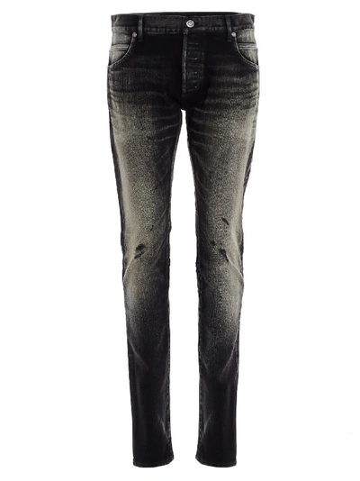 Shop Balmain Selvedge Jeans In Black