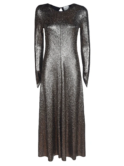 Shop Forte Forte Laminated Jersey Long Dress In Nero