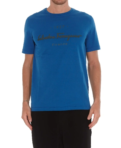 Shop Ferragamo T-shirt In Blue