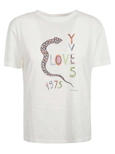 Shop Saint Laurent Love T-shirt In White