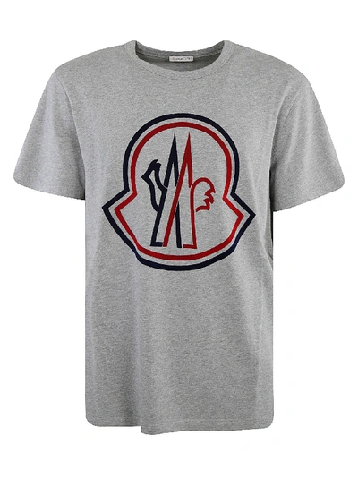 Moncler Big Logo Cotton Jersey T-shirt In Grey | ModeSens
