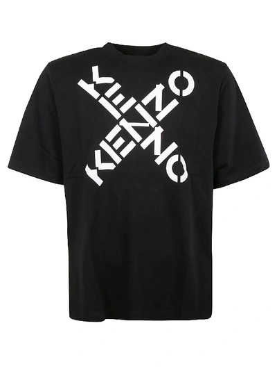 Shop Kenzo Logo Cross T-shirt In Black