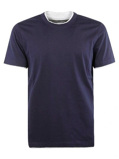 Shop Brunello Cucinelli Round Neck T-shirt In Cobalt