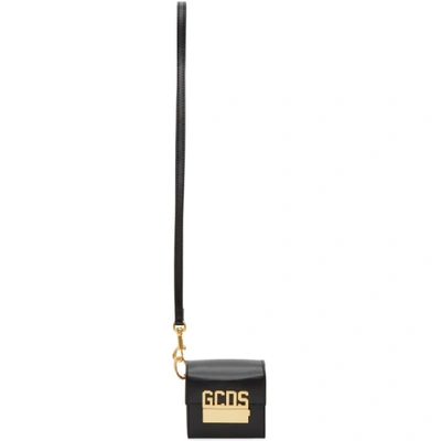 Shop Gcds Black Logo Mini Cube Bag In 02 Black