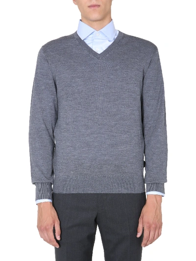 Shop Z Zegna V-neck Sweater In Grey