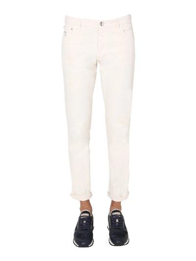 Shop Brunello Cucinelli Skinny Fit Trousers In White