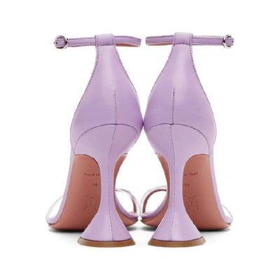Shop Amina Muaddi Purple Nappa Oya Heeled Sandals In Unicorn