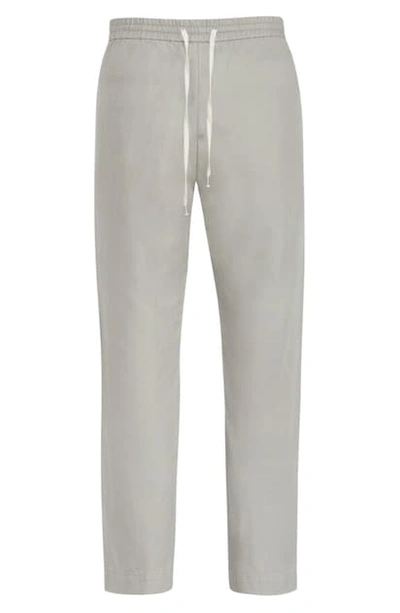 Shop Allsaints Luckett Straight Leg Cotton & Linen Pants In Clay Grey