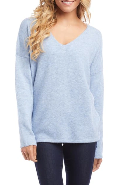 Shop Karen Kane V-neck Sweater In Light Blue
