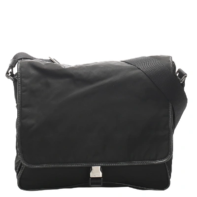 Pre-owned Prada Black Nylon Tessuto Crossbody Bag