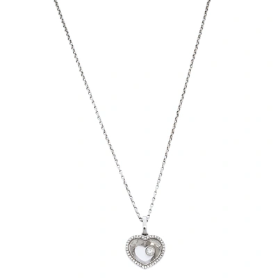 Pre-owned Chopard Diamond 18k White Gold Pendant Necklace