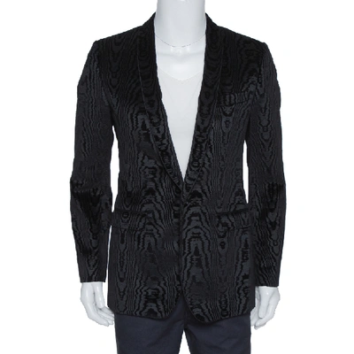 Pre-owned Dolce & Gabbana Black Jacquard Velvet Tuxedo Jacket M