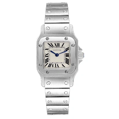 Pre-owned Cartier White Stainless Steel Santos Galbee W20056d6 Women's Wristwatch 24 X 24 Mm