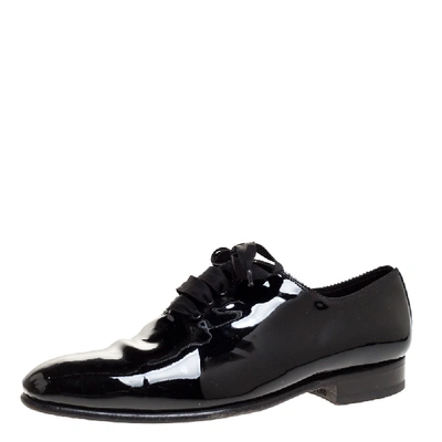 Pre-owned Tom Ford Black Patent Elkan Evening Lace Up Oxfords Size 44
