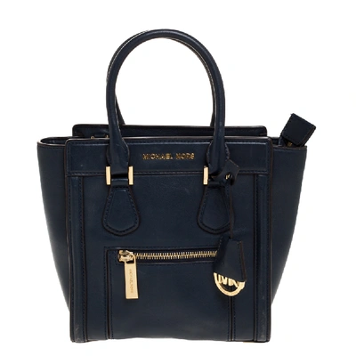 Pre-owned Michael Kors Blue Leather Colette Tote