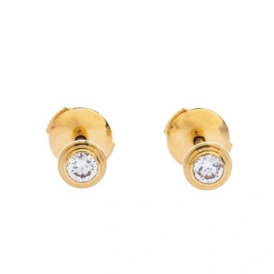 Pre-owned Cartier Diamants L&eacute;gers Diamond 18k Yellow Gold Stud Earrings