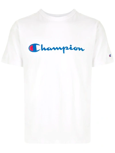 Shop Champion Logo-print Crew Neck T-shirt In White