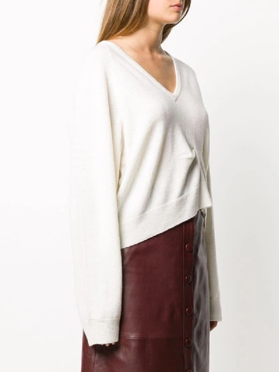 Shop Remain Pinched Detail Wool Jumper In Neutrals