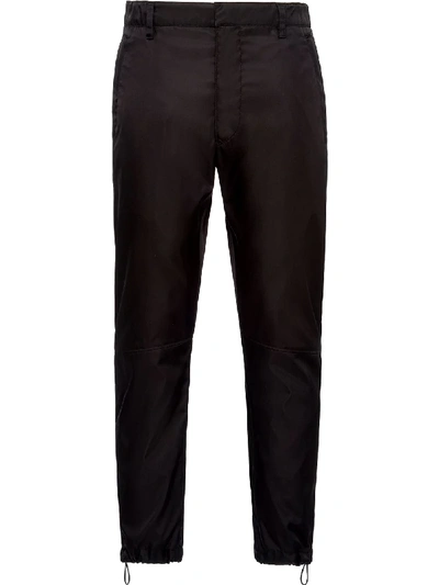 Shop Prada Re-nylon Cropped Trousers In Black
