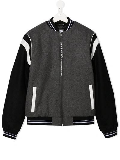 Shop Givenchy Zipped-up Bomber Jacket In Grey