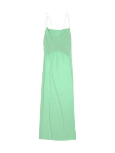 Shop Helmut Lang Women's Knot Detail Slip Dress In Radiated Green