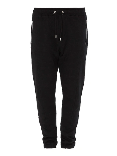 Shop Balmain Cotton Sweat Pants In Black