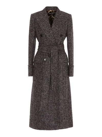 Shop Dolce & Gabbana Alpaca-wool Blend Coat In Grey