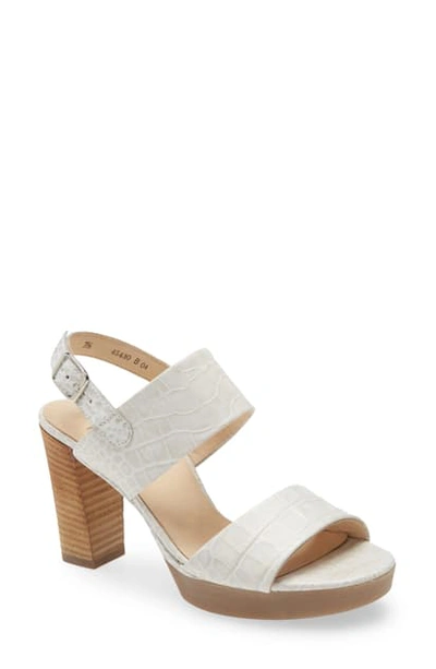 Shop Paul Green Amanda Slingback Platform Sandal In Offwhite Croco