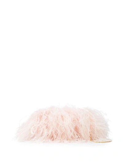 Shop Altuzarra Feather Clutch Bag In Pink