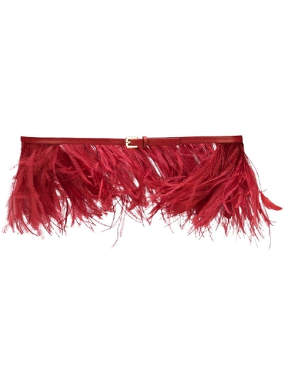 Shop Altuzarra Feather Belt In Red