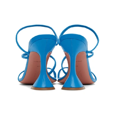 Shop Amina Muaddi Blue Nappa Naima Heels In 328 Kleblue