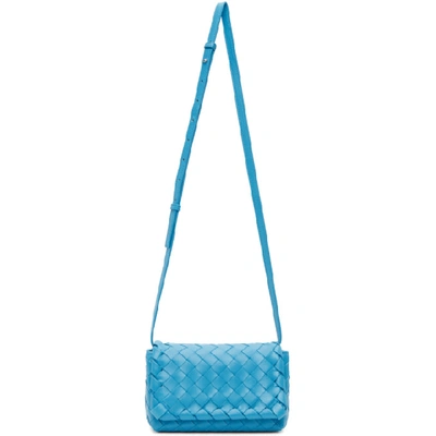 Shop Bottega Veneta Blue Intrecciato Mini Bag In 4611 Swimmi