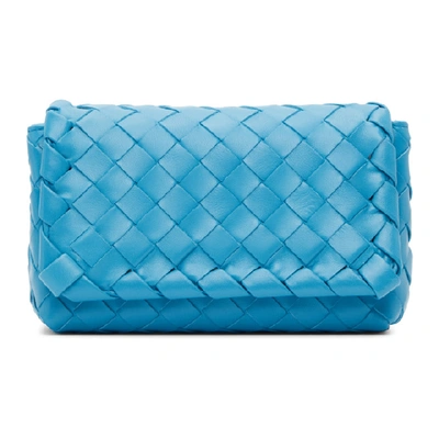 Shop Bottega Veneta Blue Intrecciato Mini Bag In 4611 Swimmi