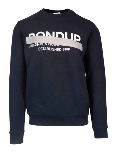 Shop Dondup Prints And Logo Sweatshirt In Blue