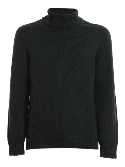 Shop Dondup Wool Turtleneck Sweater In Black In Green