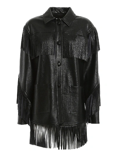 Shop Philosophy Di Lorenzo Serafini Jacket With Fringes In Black