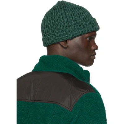 Shop Off-white Green Wool Knit Beanie