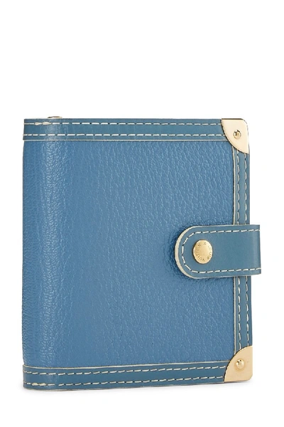 Pre-owned Louis Vuitton Blue Suhali Compact Zip Wallet