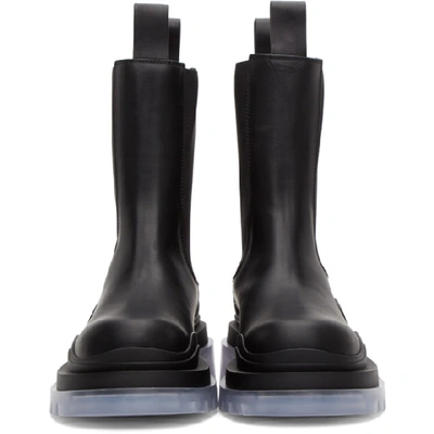 Shop Bottega Veneta Black Medium 'the Tire' Chelsea Boots In Black/clear