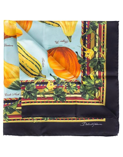 Shop Dolce & Gabbana Pumpkin Print Silk Scarf