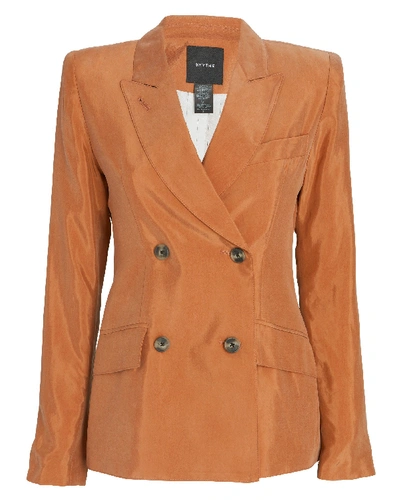 Shop Smythe Double-breasted Tuck-in Blazer In Beige