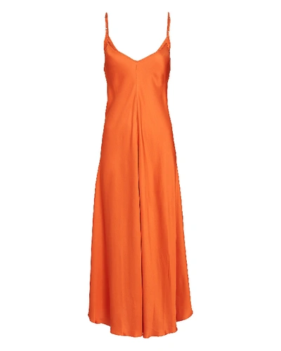 Shop L Agence L'agence Lorraine Midi Slip Dress In Orange