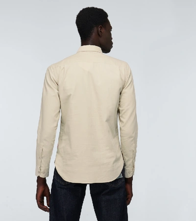 Shop Orlebar Brown Giles Corduroy Long-sleeved Shirt In Neutrals