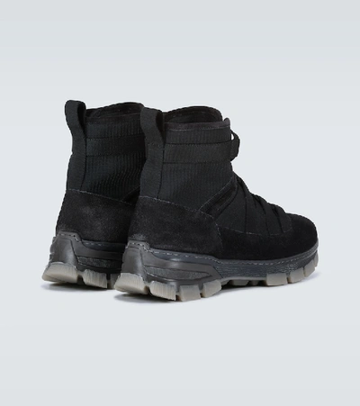 Shop Loewe Suede-trimmed Hiking Boots In Black