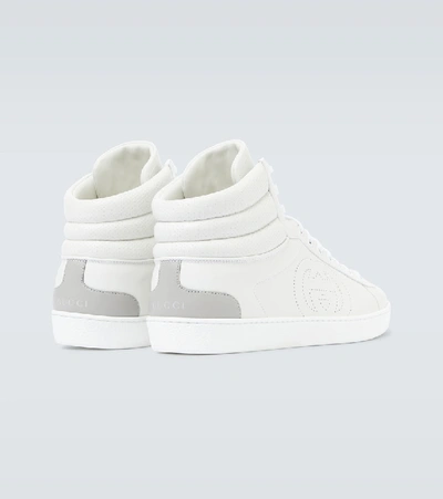 Shop Gucci Ace High-top Leather Sneakers In White