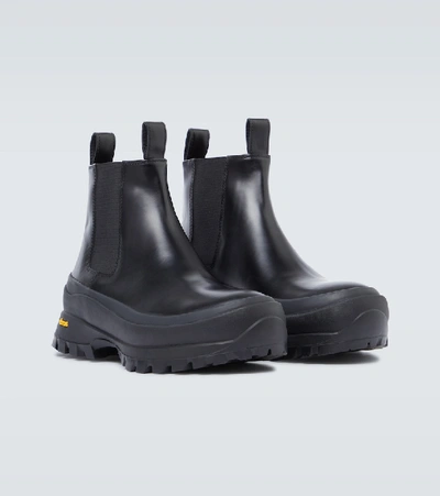 Shop Jil Sander Vibram Sole Ankle Boots In Black