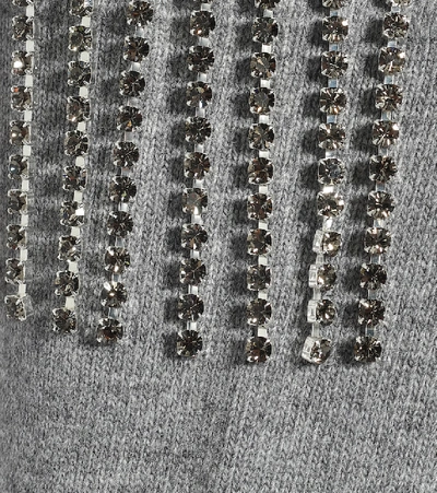 Shop Christopher Kane Embellished Virgin Wool Sweater In Grey